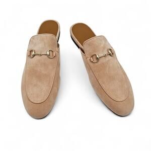 Gucci Princetown Horsebit Flat Mule Slipper Rose Dust Suede Size 42 US 12